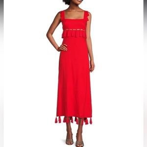 Antonio Melani x The Nat Note Cici Tassel Linen Blend Maxi Dress size 10